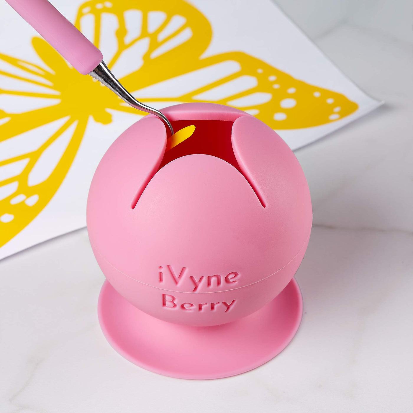 ivyne berry suctioned vinyl weeding scrap collector & holder for weeding  tools for vinyl - pink