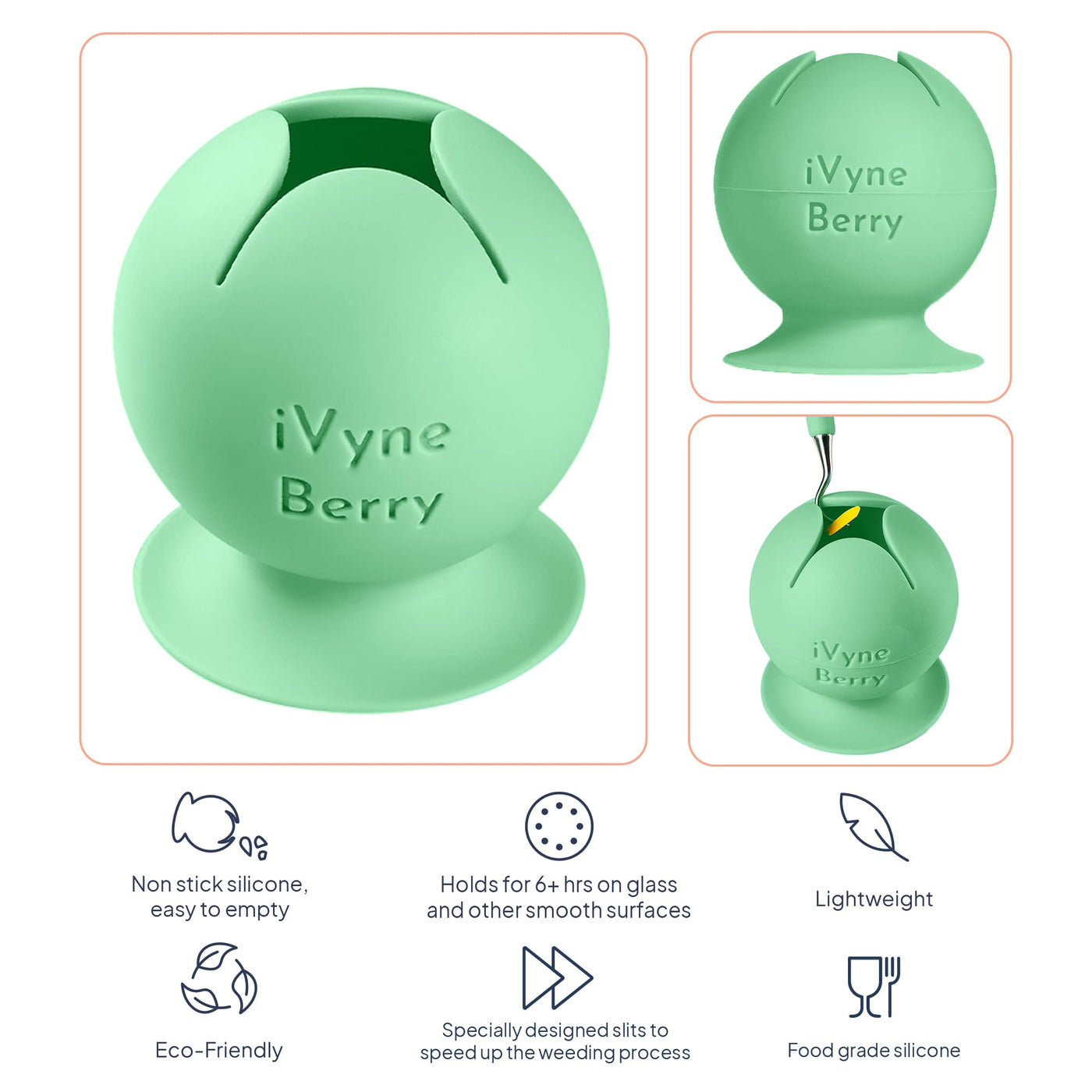 iVyne Berry Suctioned Vinyl Weeding Scrap Collector & Holder for Weeding  Tools for Vinyl - Green