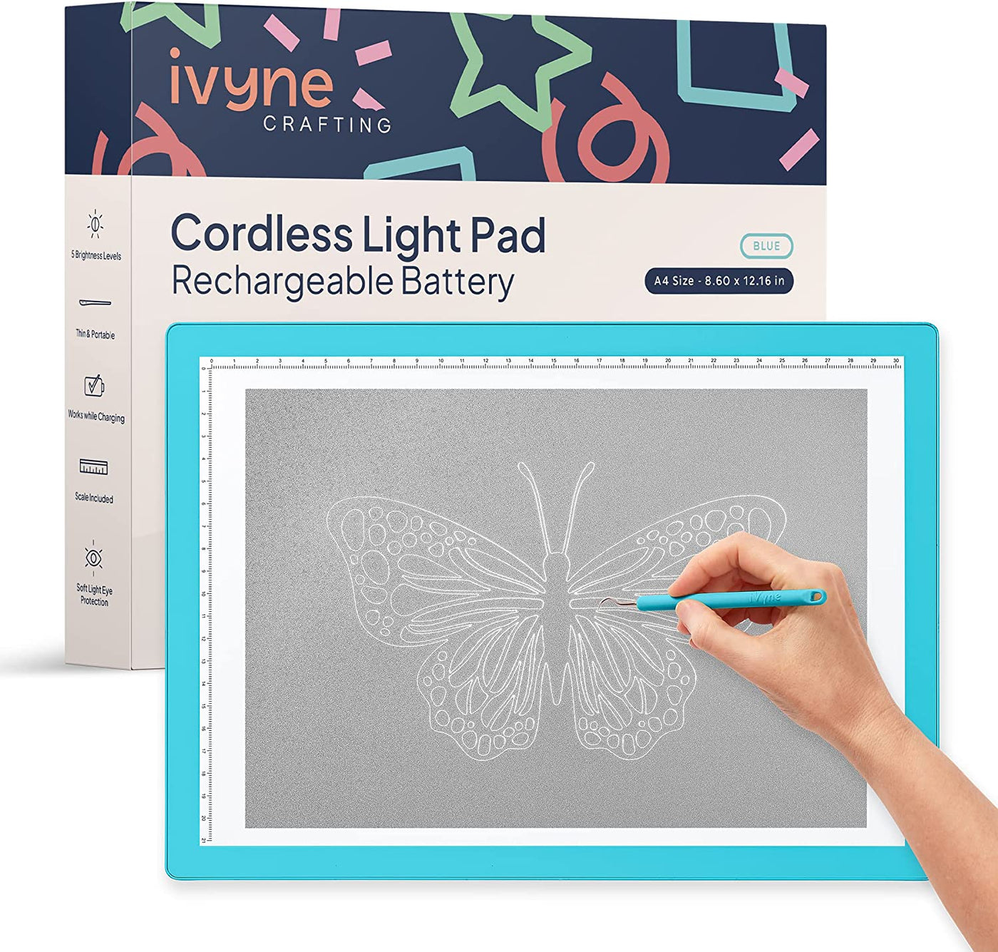 A4 LED Light Pad,USB Powered Drawing Board,Adjustable Brightness Tracing  Box perfect for , Weeding Vinyl