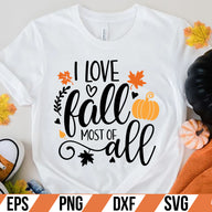i love fall most of all  SVG Cut File