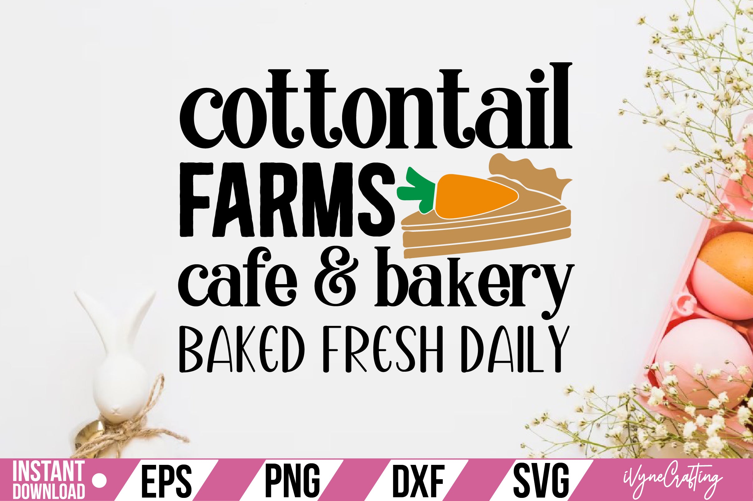 cottontail farms cafe & bakery baked fresh daily SVG Cut File