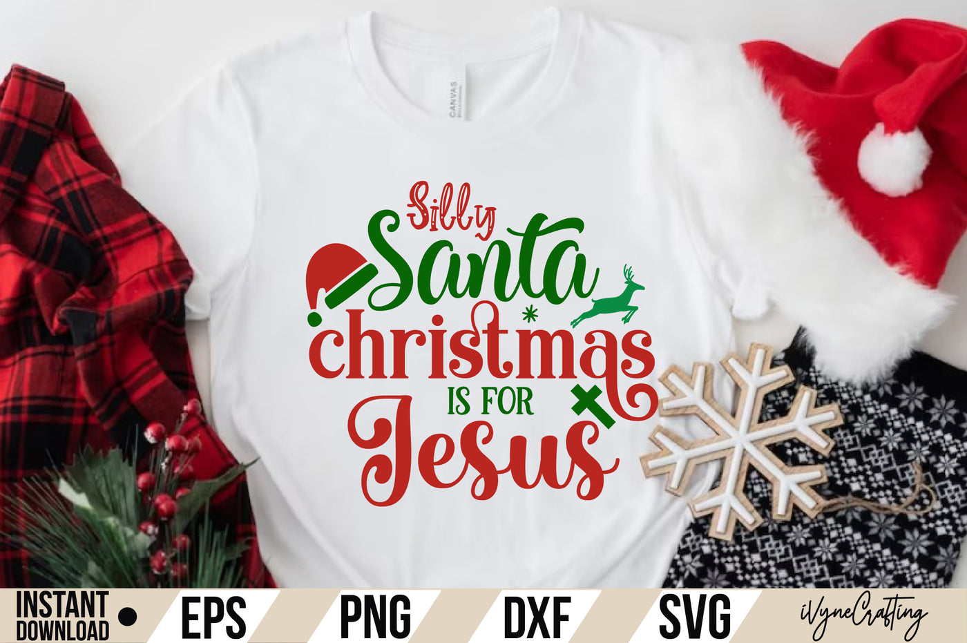 Silly Santa Christmas Is For Jesus SVG Cut File