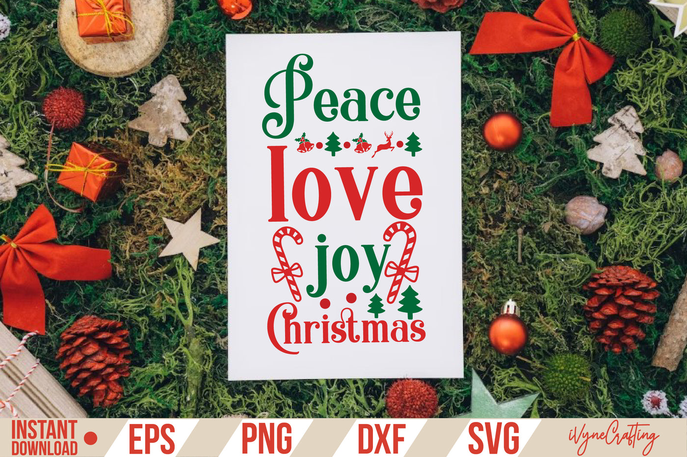 Peace, love, joy, Christmas SVG Cut File