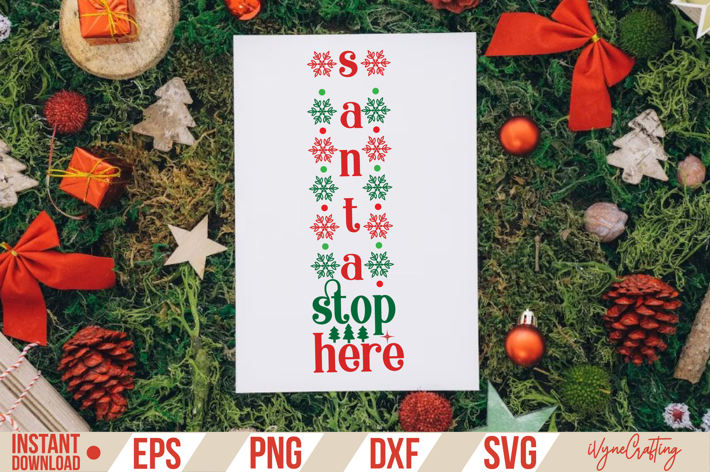 santa stop here SVG Cut File
