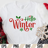 Hello Winter SVG Cut File