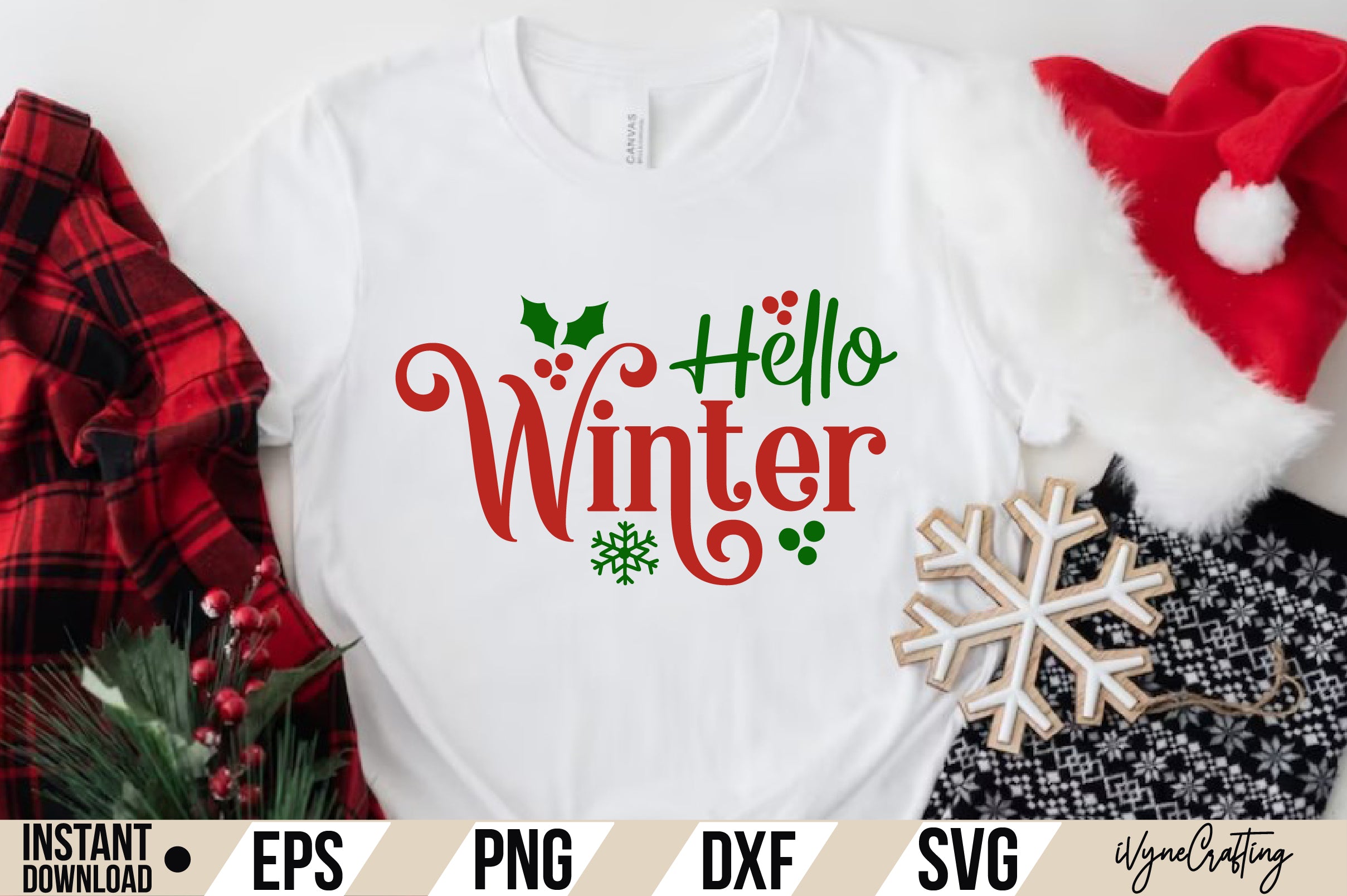Hello Winter SVG Cut File